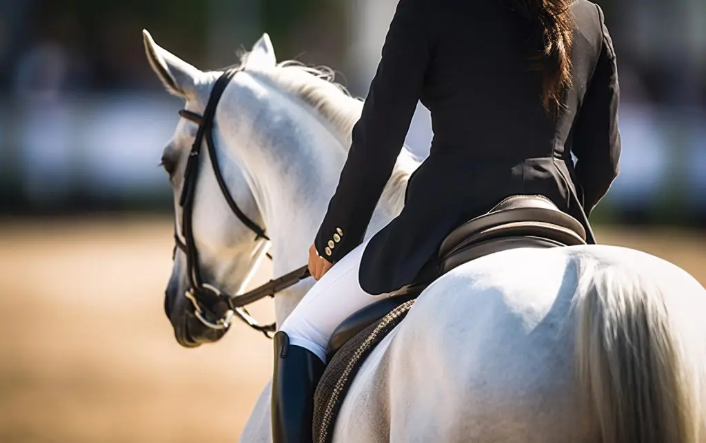 horse riding sport with female rider