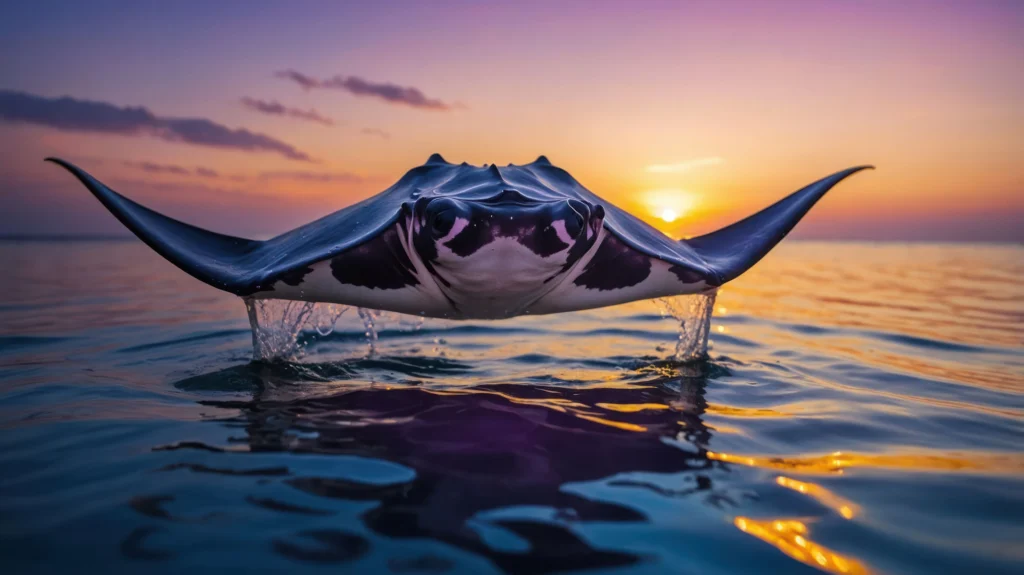 manta ray glides gracefully through tranquil waters at 51950959 11zon